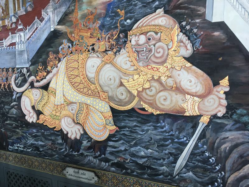 タイ バンコク ワット・プラケオ 回廊 ラーマキエン 壁画