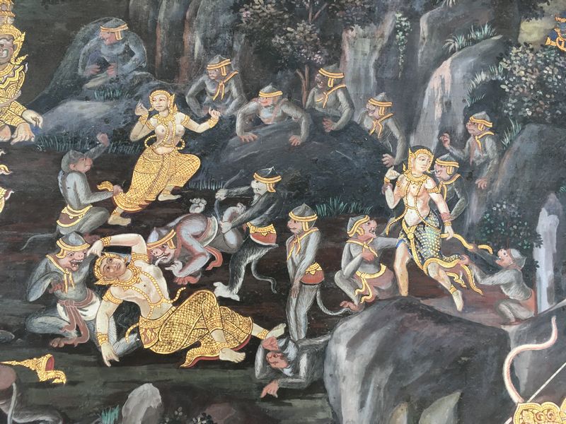 タイ バンコク ワット・プラケオ 回廊 ラーマキエン 壁画